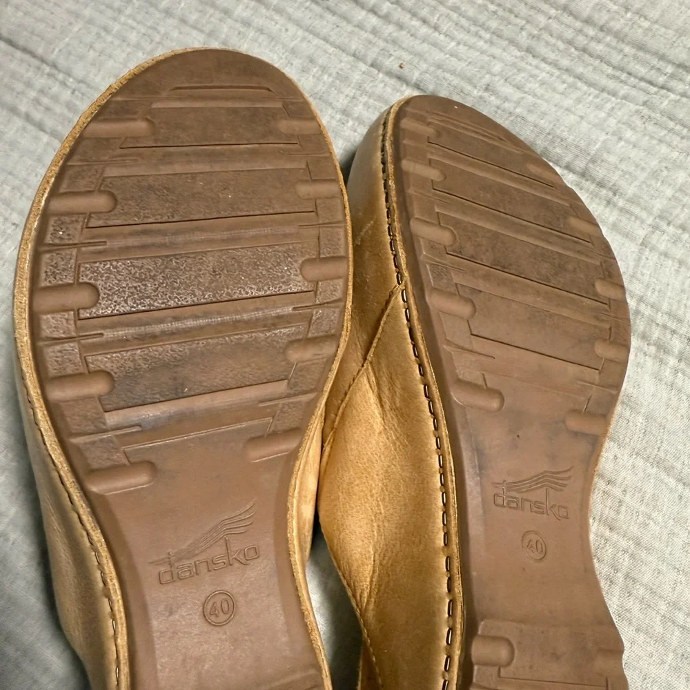 Dansko Tan Leather Mules - Picture 3 of 4